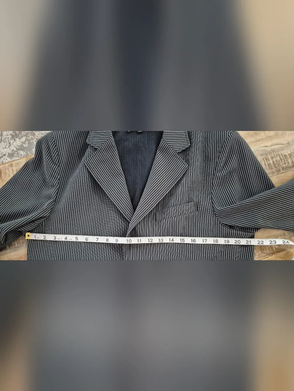 University of Cambridge Men's Gray Pinstripe Blazer Sport Coat Ultralight 40R L
